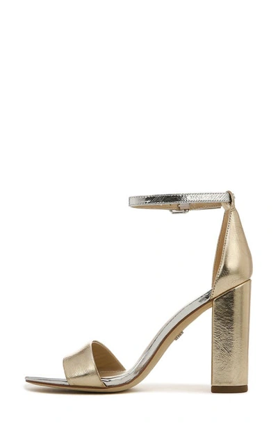 Shop Sam Edelman Yaro Ankle Strap Sandal In Gold Leaf