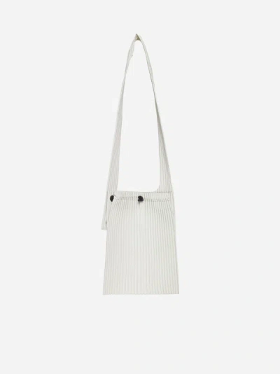 Shop Issey Miyake Pleated Fabric Bag In Ivory