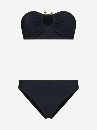 Shop Bottega Veneta Knot Ring Bikini In Black