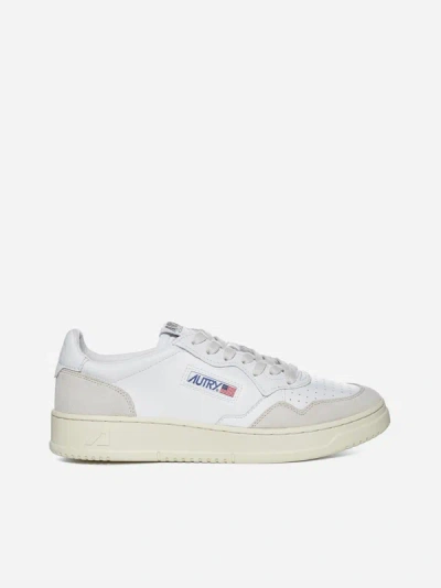 Shop Autry Medalist Leather Low Sneakers In White