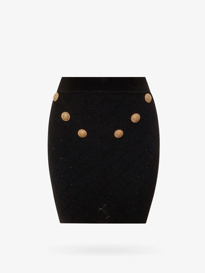 Shop Balmain Skirt In Black