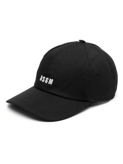 Shop Msgm Hat Accessories In Black