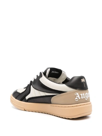 Shop Palm Angels Palm University Leather Sneakers In White