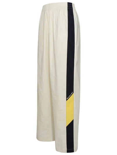 Shop Isabel Marant 'bryton' Beige Cotton Blend Joggers In Yellow