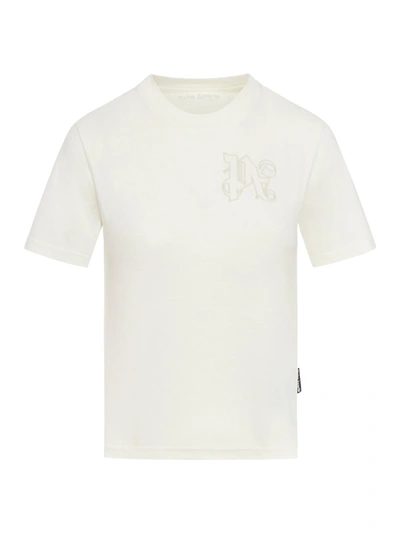 Shop Palm Angels Monogram Fitted Tee In White