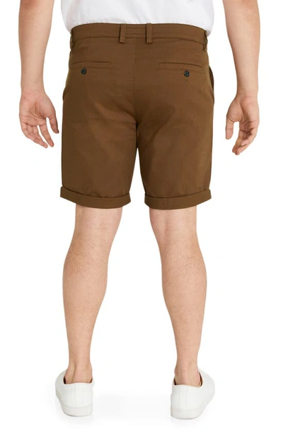 Shop Johnny Bigg Charlie Cotton Stretch Canvas Shorts In Coffee