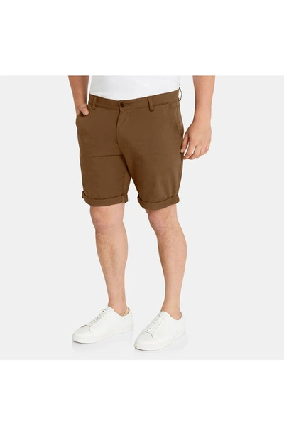 Shop Johnny Bigg Charlie Cotton Stretch Canvas Shorts In Coffee