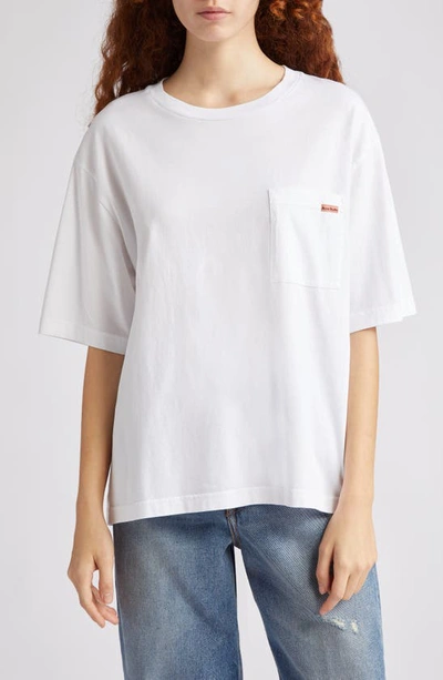 Shop Acne Studios Tag Detail Pocket T-shirt In Optic White