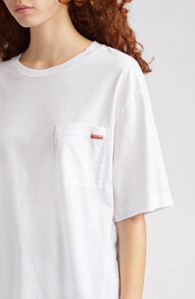Shop Acne Studios Tag Detail Pocket T-shirt In Optic White