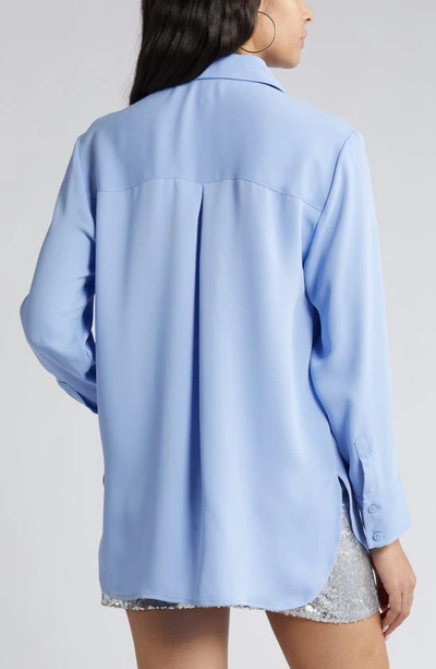 Shop Open Edit Button Down Shirt In Blue Hydrangea
