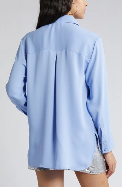Open Edit Button Down Shirt In Blue Hydrangea