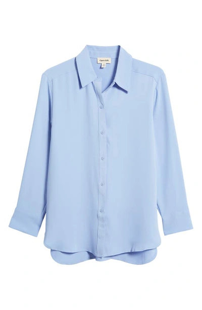 Open Edit Button Down Shirt In Blue Hydrangea