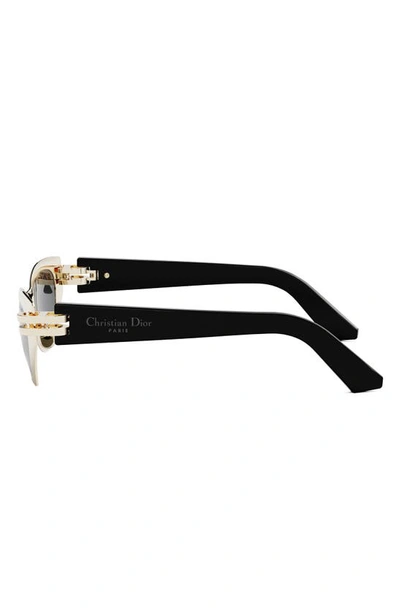 Shop Dior C B3u 58mm Butterfly Sunglasses In Shiny Gold Dh / Smoke