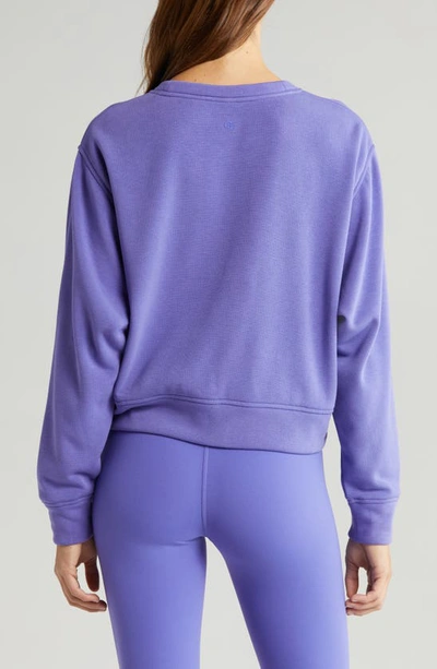 Shop Zella Amazing Lite Cali Crewneck Sweatshirt In Purple Opulence