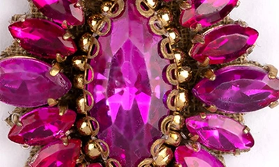 Shop Deepa Gurnani Alianah Crystal Drop Earrings In Fuchsia