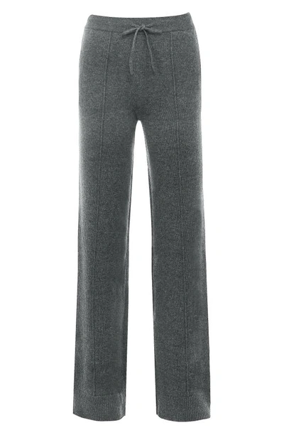 Shop House Of Cb Yalina Tie Waist Knit Track Pants In Grey Melange