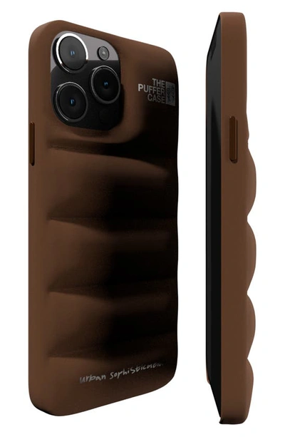 Shop Urban Sophistication The Puffer Case® Water Resistant Iphone 13 Pro Case In Hot Chocolate