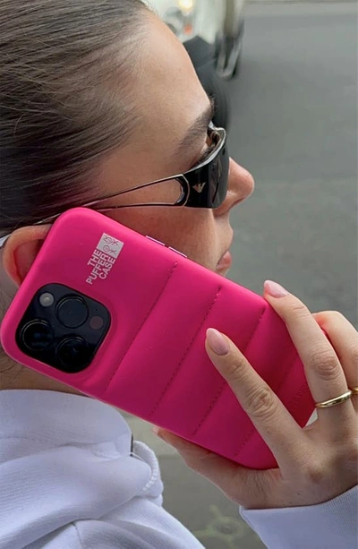 Shop Urban Sophistication The Puffer Case® Water Resistant Iphone 13 Pro Case In Hot Pink