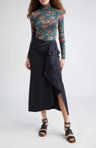 Shop Ulla Johnson Soraya Ruffle Detail Cotton Skirt In Syrah