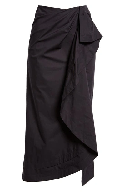 Shop Ulla Johnson Soraya Ruffle Detail Cotton Skirt In Syrah