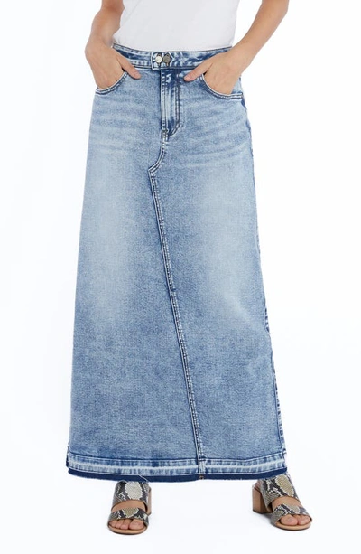 Shop Wash Lab Denim Align Denim Maxi Skirt In Azure Wash
