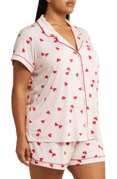 Shop Nordstrom Moonlight Eco Short Pajamas In Pink Lotus Heart Toss