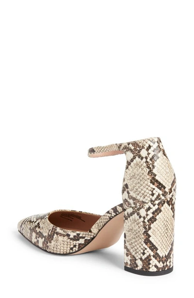 Shop Nordstrom Paola Ankle Strap Pointed Toe Pump In Ivory Snake