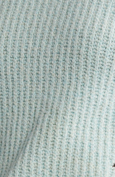 Shop Open Edit Marl Open Stitch Crewneck Sweater In Blue Plume Marl