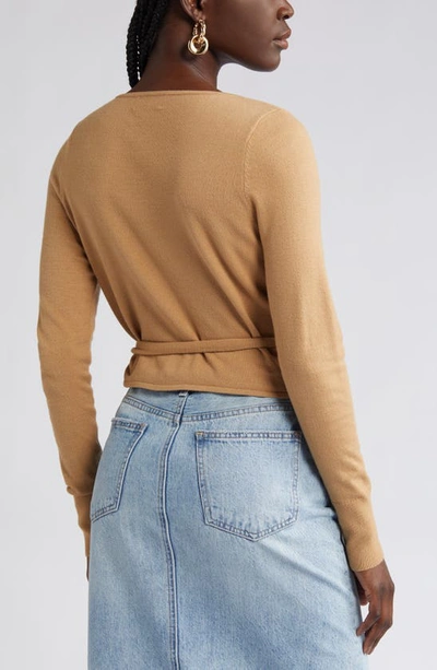 Open Edit Wrap Sweater In Tan Cartouche