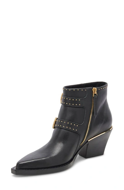 Shop Dolce Vita Ronnie Pointed Toe Bootie In Black Leather