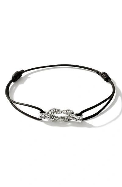Shop John Hardy Love Knot Sterling Silver Cord Bracelet In Black