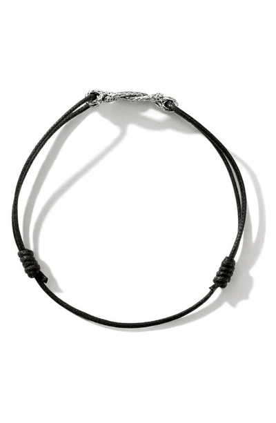 Shop John Hardy Love Knot Sterling Silver Cord Bracelet In Black
