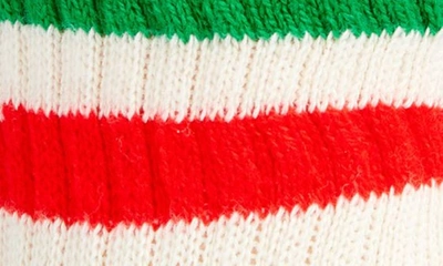 Shop American Trench Retro Stripe Quarter Crew Socks In Kelly/ Red