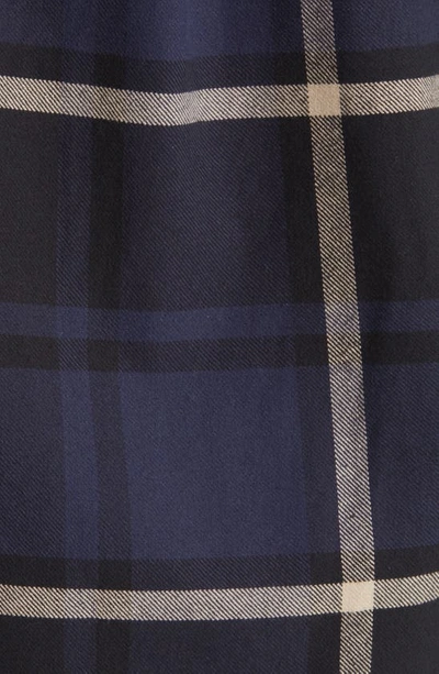 Shop Les Deux Jeremy Flannel Button-up Shirt In Dark Navy/ Ivory