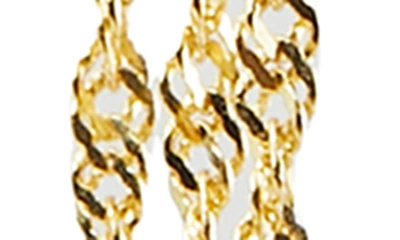 Shop Argento Vivo Sterling Silver Cubic Zirconia Singapore Chain Hoop Drop Earrings In Gold