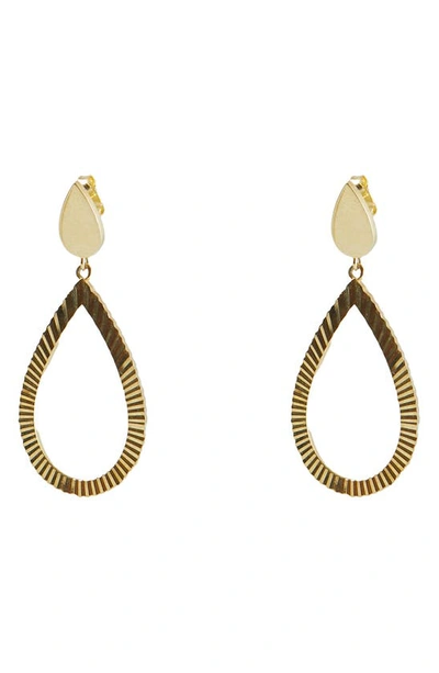 Shop Argento Vivo Sterling Silver Diamond Cut Drop Earrings In Gold