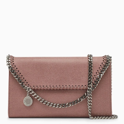 Shop Stella Mccartney Mini Pink Falabella Bag In Burgundy