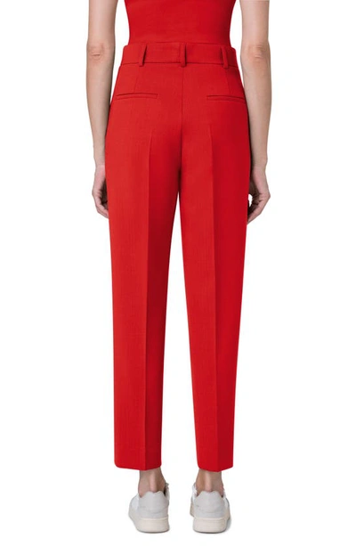 Shop Akris Punto Slim Leg Stretch Modal Pants In Red