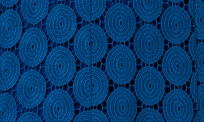 Shop Akris Punto Dot Guipure Lace A-line Midi Dress In Medium Blue Denim