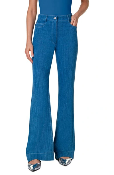 Shop Akris Punto Courtney Bootcut Jeans In Medium Blue Denim