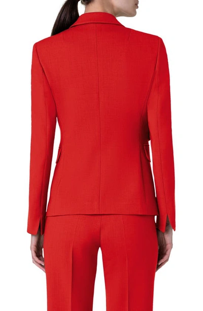 Akris Punto Crepe Single-breasted Blazer Jacket In Red