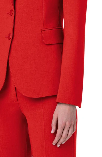 Akris Punto Crepe Single-breasted Blazer Jacket In Red