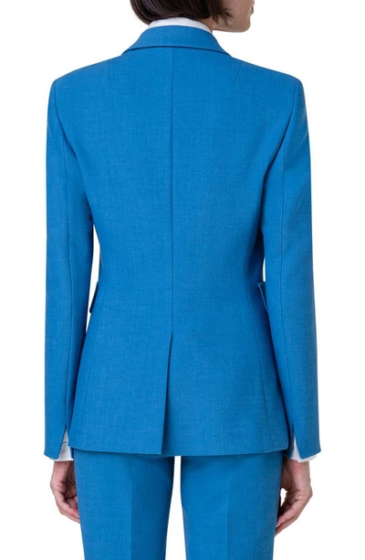 Shop Akris Punto One-button Blazer In Medium Blue