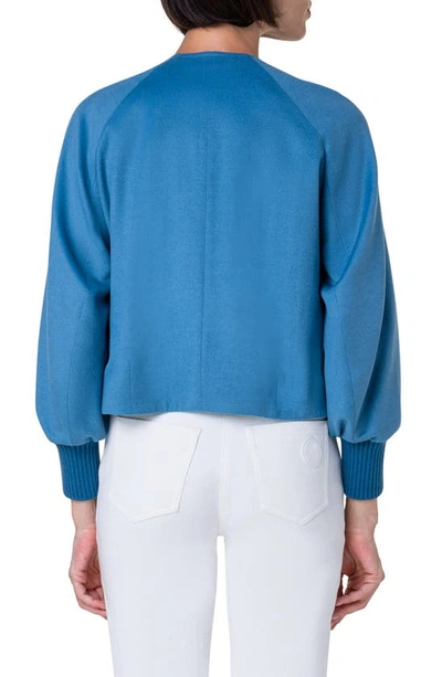 Shop Akris Punto Virgin Wool & Cashmere Jacket In Medium Blue Denim