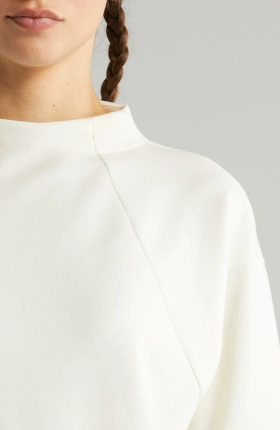 Shop Zella Luxe Scuba Sweatshirt In Ivory Egret