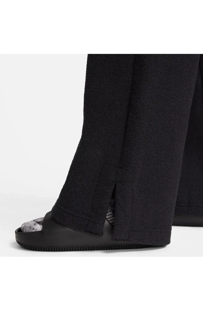 Shop Nike Sportswear Phoenix Plush High Waist Wide Leg Fleece Pants In Black/ Sail