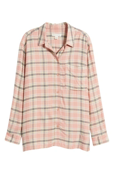 Shop Treasure & Bond Plaid Long Sleeve Button-up Shirt In Pink- Ivory Georgie Plaid