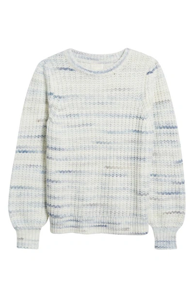 Shop Caslon Space Dye Crewneck Sweater In Ivory- Blue Skyway Spacedye