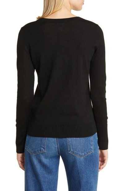Caslon Wool Blend Crewneck Sweater In Black