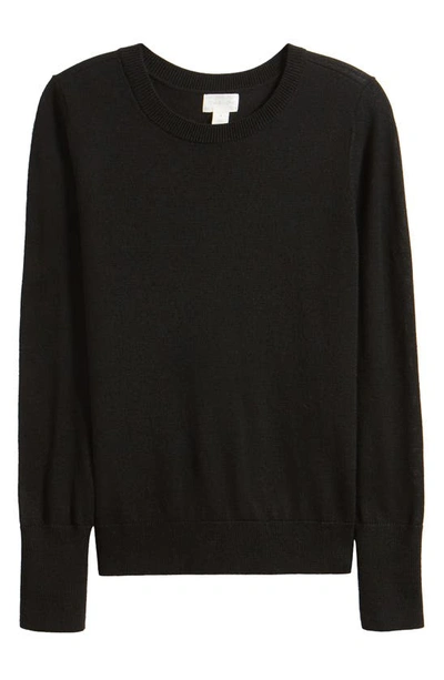 Caslon Wool Blend Crewneck Sweater In Black